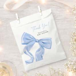 Elegant Blue Bow Baby shower Bedankzakje
