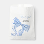 Elegant Blue Bow Baby shower Bedankzakje (Voorkant)