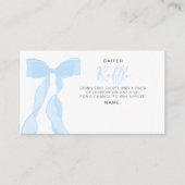 Elegant Blue Bow Baby Shower Diaper Raffle Ticket Informatiekaartje (Voorkant)