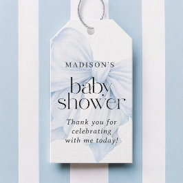 Elegant Blue Bow Baby shower Favoriet Cadeaulabel