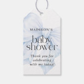 Elegant Blue Bow Baby shower Favoriet Cadeaulabel (Voorkant)