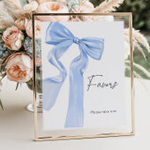 Elegant Blue Bow Baby shower Favorieten Poster