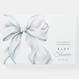 Elegant Blue Bow Baby shower Gastenboek