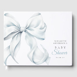 Elegant Blue Bow Baby shower Gastenboek