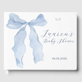 Elegant Blue Bow Baby shower Gastenboek (Voorkant)