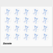 Elegant Blue Bow Baby shower Ronde Sticker (Vel)