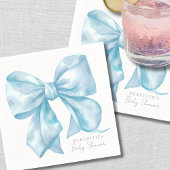 Elegant Blue Bow Baby shower Servet