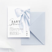 Elegant Blue Bow Boy Baby shower Kaart