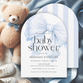 Elegant Blue Bow Boy Baby shower Kaart