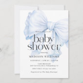Elegant Blue Bow Boy Baby shower Kaart (Voorkant)