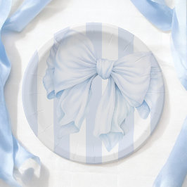 Elegant Blue Bow Boy Baby shower Papieren Bordje