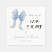 Elegant Blue Bow Boy Baby shower Servet (Voorkant)