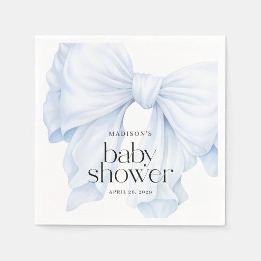 Elegant Blue Bow Boy Baby shower Servet (Voorkant)
