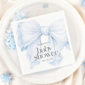 Elegant Blue Bow Boy Baby shower Servet