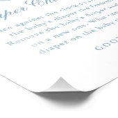 Elegant Blue Bow Boys Baby shower Luier Veranderen Foto Afdruk (Hoek)