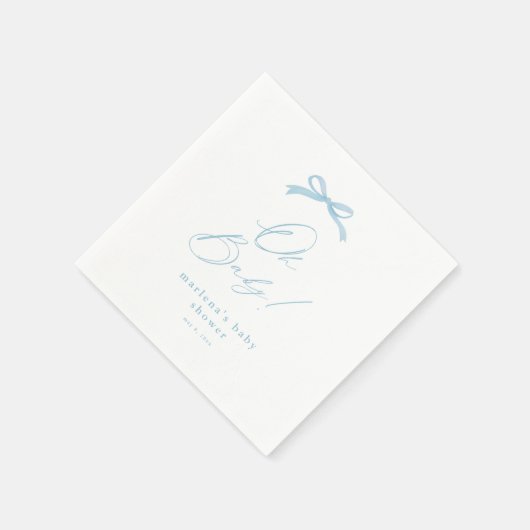 Elegant Blue Bow Boys Baby shower Servet (Hoek)