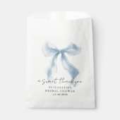 Elegant Blue Bow Bridal Shower Thank You Bedankzakje (Voorkant)