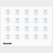 Elegant Blue Bow Bridal Shower Thank You Ronde Sticker (Vel)