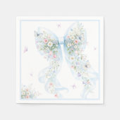 Elegant Blue Bow Butterfly Baby Shower Servet (Voorkant)