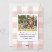 Elegant Blue Bow Christmas Two Photo Holiday Card Feestdagenkaart (Achterkant)