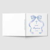 Elegant Blue Bow doop gastenboek (Volledig)