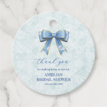 Elegant Blue Bow Engagement Party Invitation