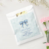 Elegant Blue Bow Engagement Party Invitation Bedankzakje (Gezegeld)