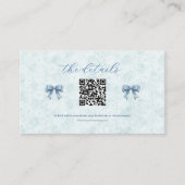 Elegant Blue Bow Engagement Party Invitation Plaatskaartje (Voorkant)