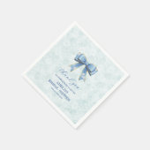 Elegant Blue Bow Engagement Party Invitation Servet (Hoek)