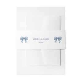 Elegant Blue Bow Engagement Party Invitation Uitnodigingen Wikkel
