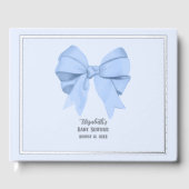 Elegant Blue Bow It's a Boy Baby Shower Silver Gastenboek (Voorkant)