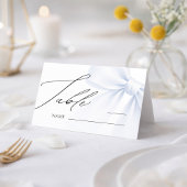 Elegant Blue Bow Modern Wedding Table Number Place Plaatskaartje