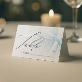 Elegant Blue Bow Modern Wedding Table Number Place Plaatskaartje