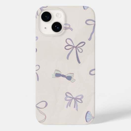 Elegant Blue Bow Pattern Case-Mate iPhone Case (Achterkant)