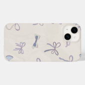 Elegant Blue Bow Pattern Case-Mate iPhone Case (Achterkant (horizontaal))