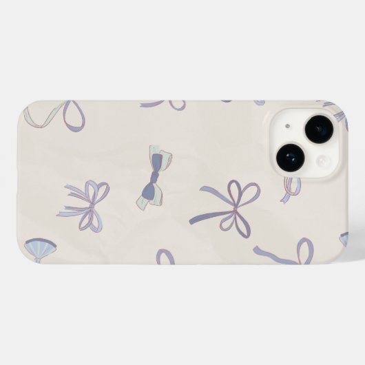 Elegant Blue Bow Pattern Case-Mate iPhone Case (Achterkant (horizontaal))