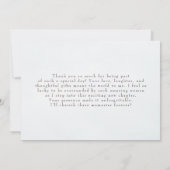 Elegant Blue Bow Prosecco Bridal Shower Thank You Bedankkaart (Achterkant)