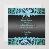 Elegant Blue Bow Sweet 16th Birthday Invitation Kaart (Achterkant)