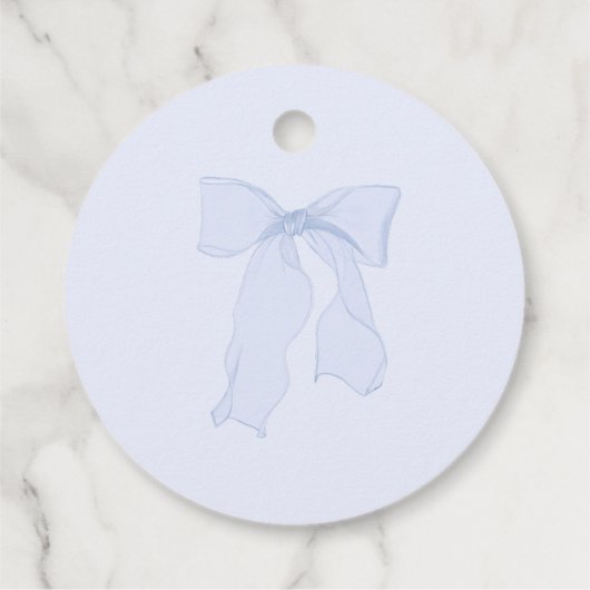 Elegant Blue Bow Verjaardag Bedankt Bedankjes Labels (Achterkant)