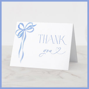 Elegant Blue Bow Vrijgezellenfeest Bedankt Card