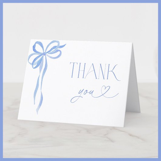 Elegant Blue Bow Vrijgezellenfeest Bedankt Card