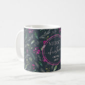 Elegant Blue Bright en Merry Christmas Mok (Voorkant links)