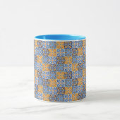 Elegant blue& brow yellow Italian  pattern  Mok (Midden)