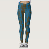 Elegant blue &brown abstract pattern  leggings (Voorkant)