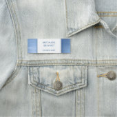 Elegant Blue Brushed Metallic Business Naamplaatje (In situ)