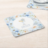 Elegant Blue Bubbly Brunch Bridal Shower Kartonnen Onderzetters (Schuin)