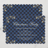 Elegant Blue Buffalo Pset Kerstfeestdag Kaart (Voorkant / Achterkant)