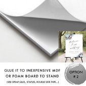 Elegant Blue Burgundy Red Weddenschap Welkomstbord Poster