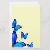 Elegant Blue Butterflies Personal Stationery Briefpapier (Voorkant / Achterkant)