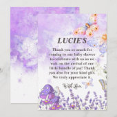 Elegant Blue Butterfly Baby shower Dank u kaart (Voorkant / Achterkant)